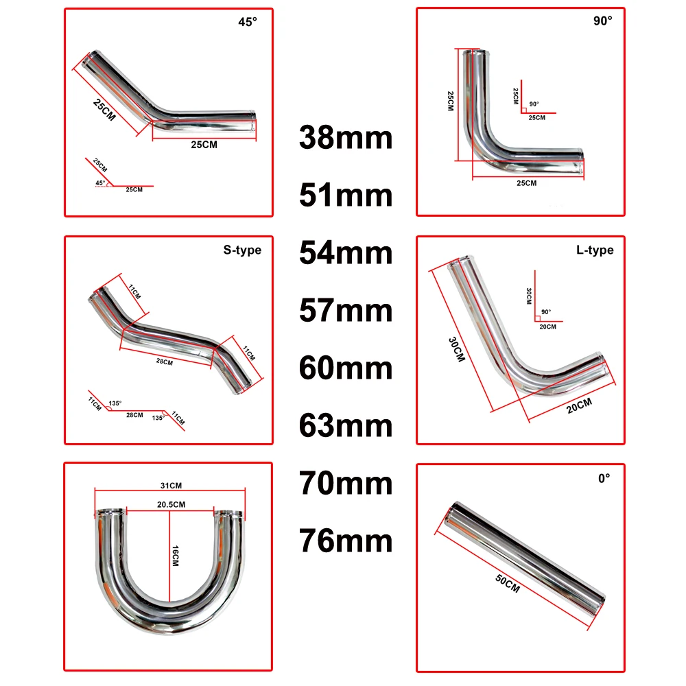 Intercooler entrada de ar tubo de alumínio tubo de ajuste de fluxo de duto de ar do motor 1.5 