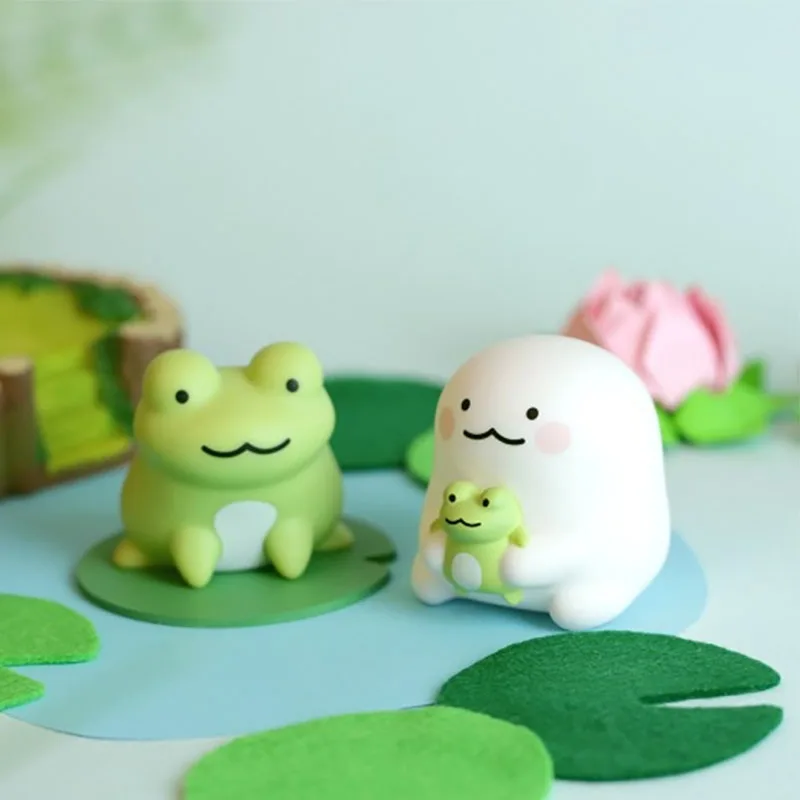 IKMSANG-figuras de acción de Dumplings y Rana, juguetes de Anime, serie de bolas de arroz glutinoso blanco, regalos para niños, muñecas coleccionables