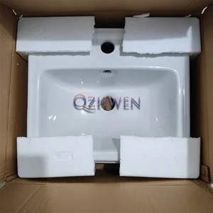 Small bathroom sink of 43*36*20cm, ceramic washbasin with hanging on the wall, porch, hand wash with tap, single washbasin mounted on the wall 6 Main Sales Cuba Sink Bathroom - №4