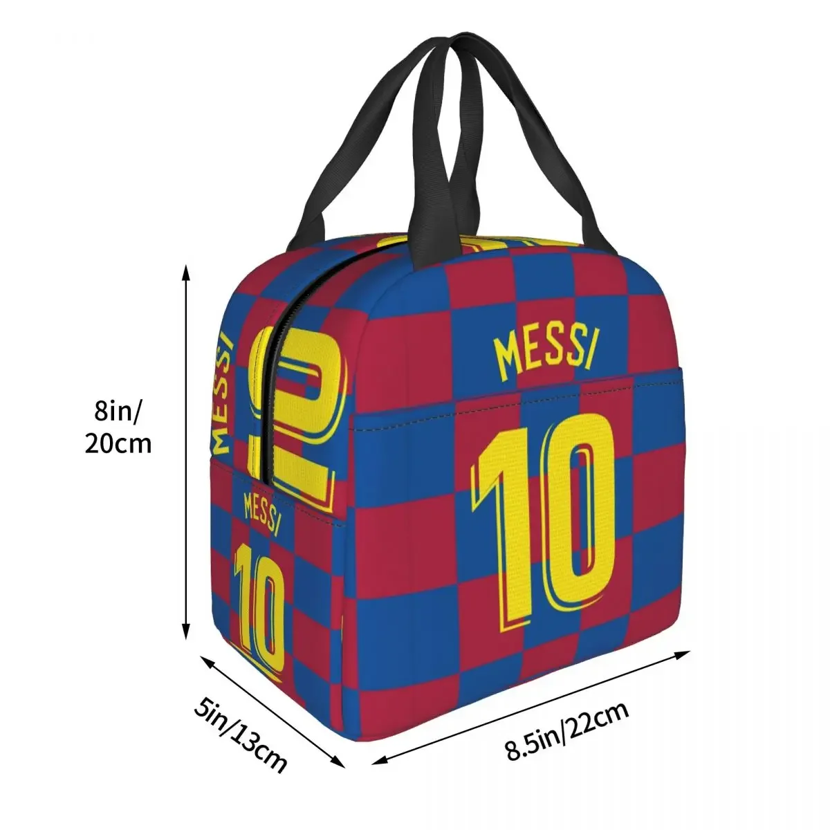 Messis 10 Checker Insulated Lunch Bags Cooler Bag Reusable Argentina Football Leakproof Tote Lunch Box for Men Women Picnic