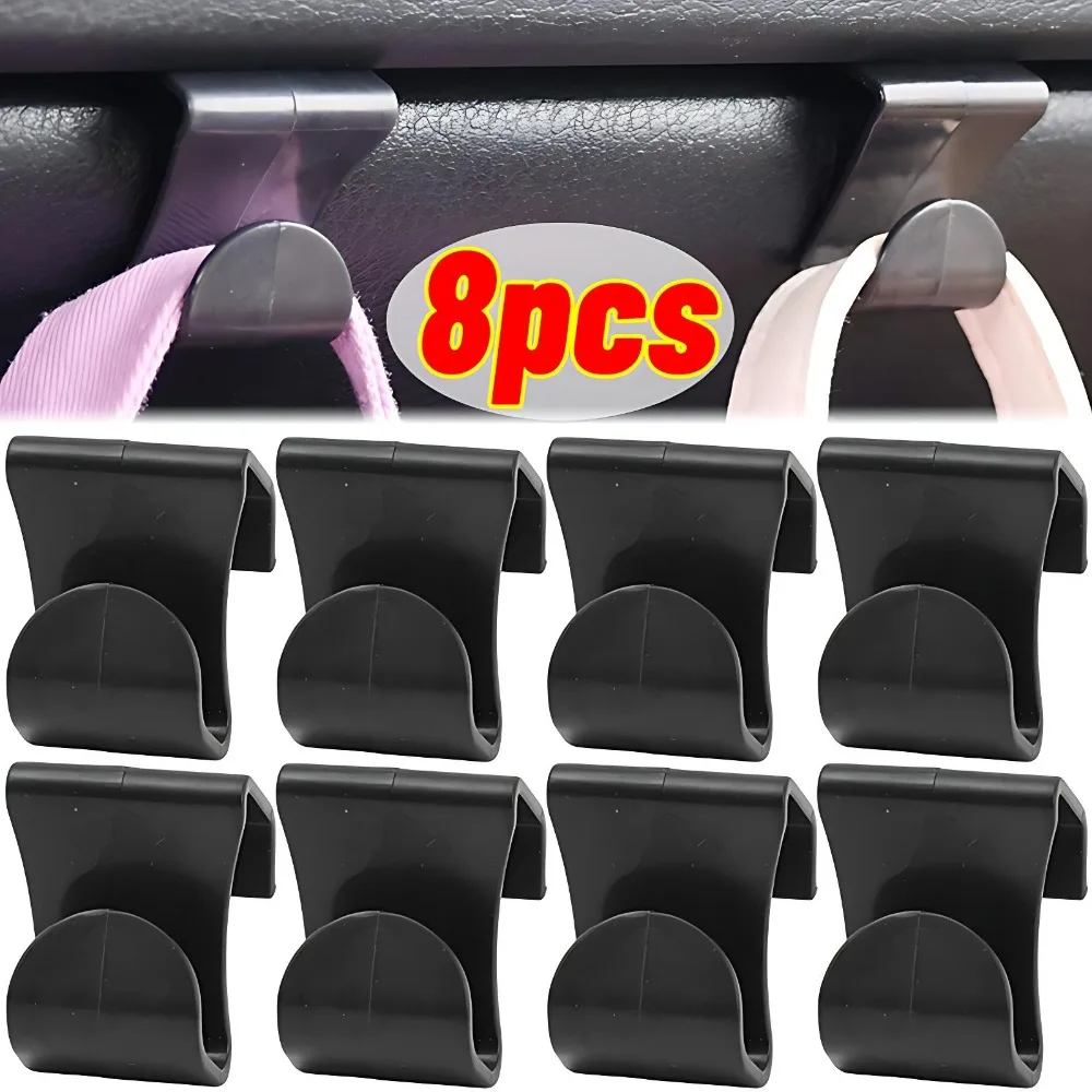 8/4pcs Safe Car Passenger Hook ABS Car Co-pilot Glove Box Hook Multi-Function Hidden Mini Storage Clips Seat Storage Organizer