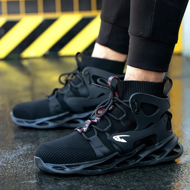 

Four Seasons High-top Anti-smashing Anti-puncture Steel Toe Safety Protective Shoes One Piece Dropshipping