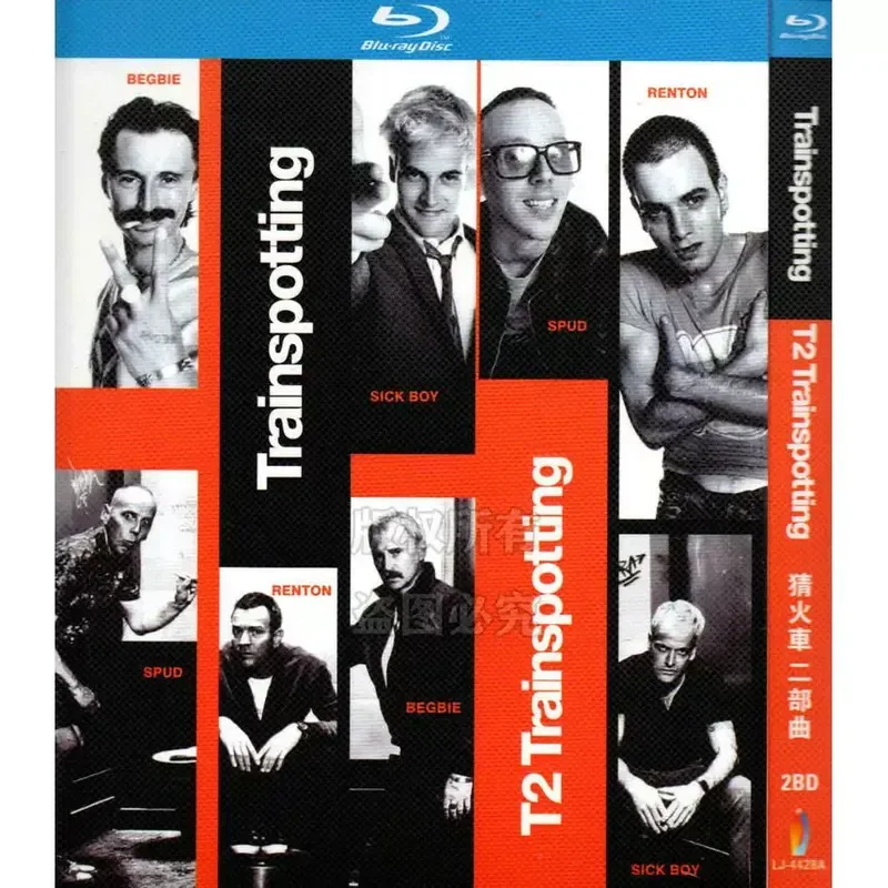 Blu-ray BD British Crime Drama Movie Trainspotting 1 and 2 High Definition 2 Discs Set