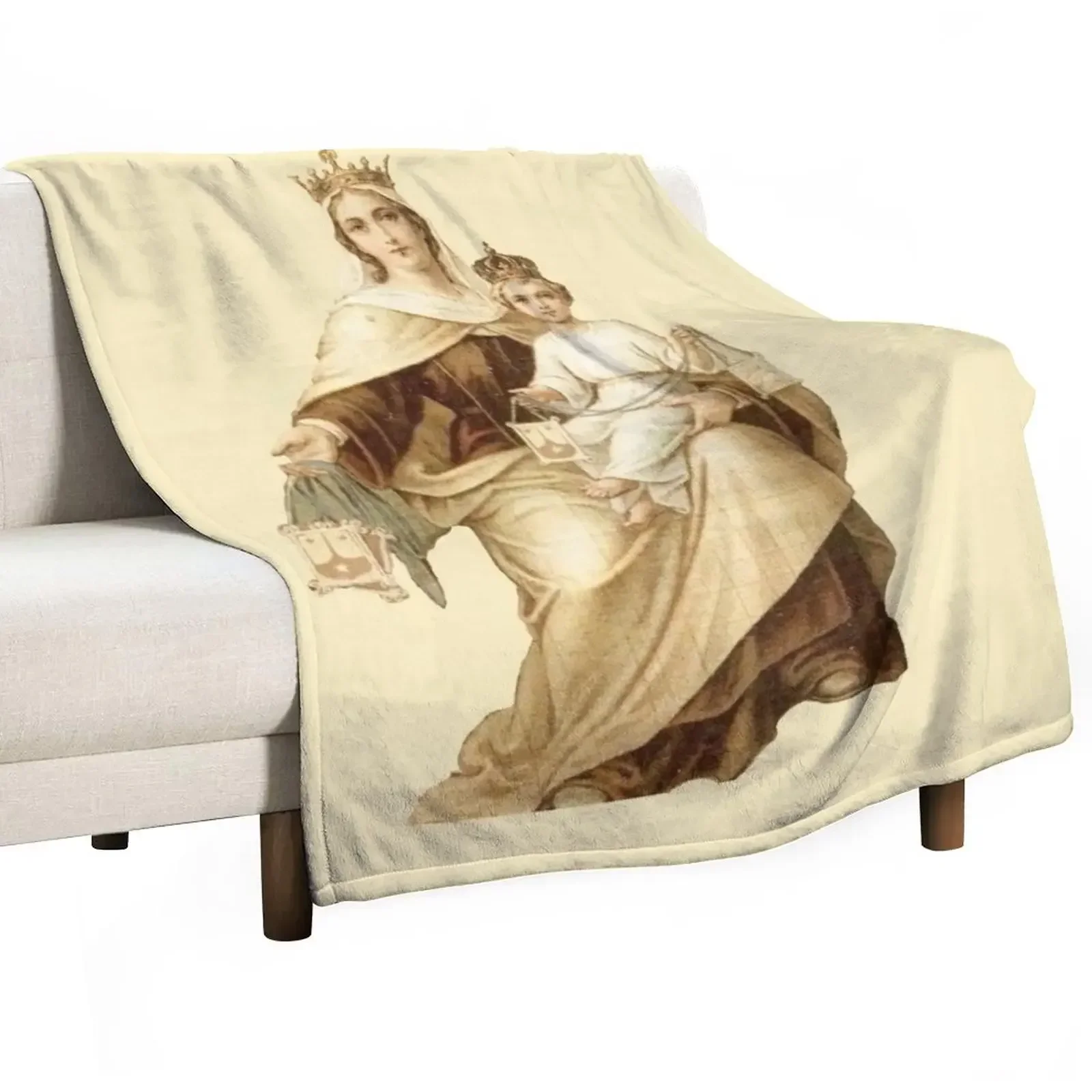 

Our Lady of Mount Carmel 2 Throw Blanket Luxury Brand Plaid on the sofa for babies Blankets