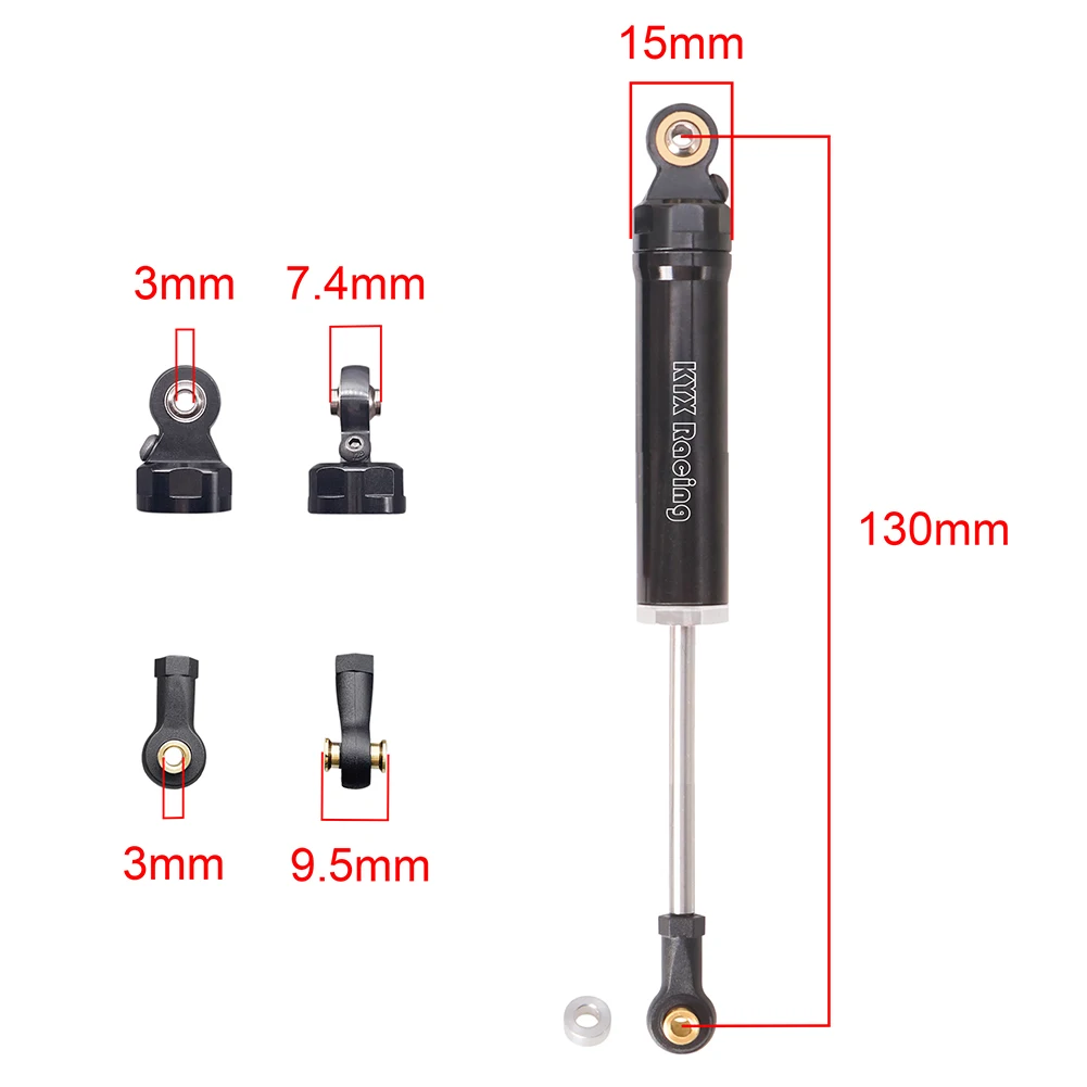 Amortiguador trasero delantero de aluminio KYX Racing, piezas mejoradas, accesorios para coche trepador de control remoto Axial AXP8 Gilamon 1/8