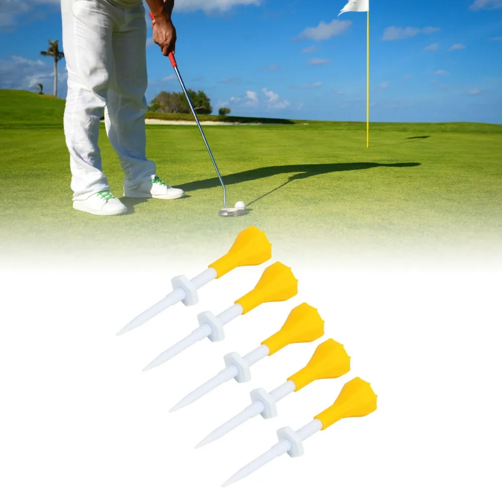 5pcs Portable Plastic Adjustable Golf Tee Reusable Adjustable Height Golf Ball Holder Big Head Golf Training Aid Golf Practice