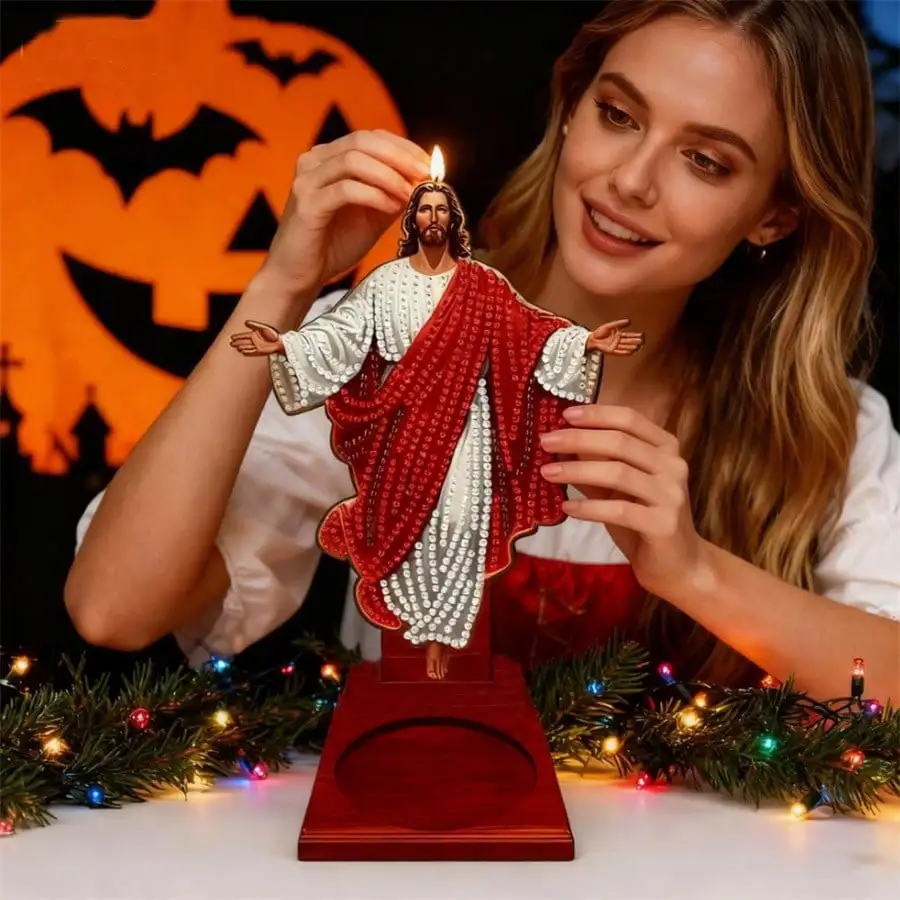 宗教diyダイヤモンドペインティングキャンドルホルダー装飾品デスクトップティーライトキャンドルホルダー5d-diyダイヤモンドアートミニキャンドルホルダー