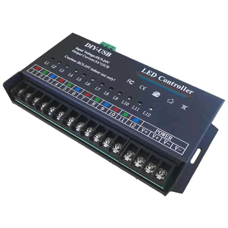 12 channel programming controller rgb/ monochrome general 60A light bar programming controller, light bar programming controller