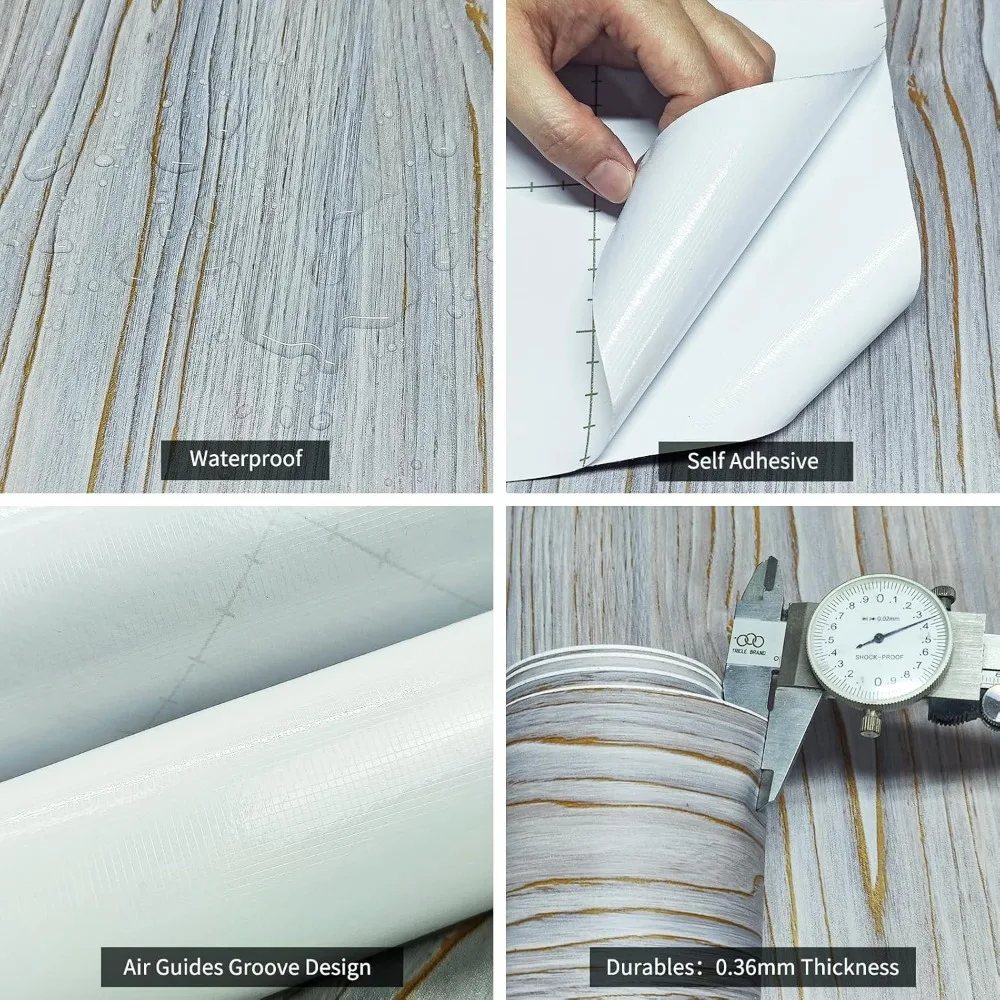 354x31 와이드 두꺼운 보라색 벽지, 붙였다 떼었다 할 수 있는 나무 무늬 접착식 벽지, 벽, 문, 가구용 탈부착 가능한 셀프 접착식 벽지