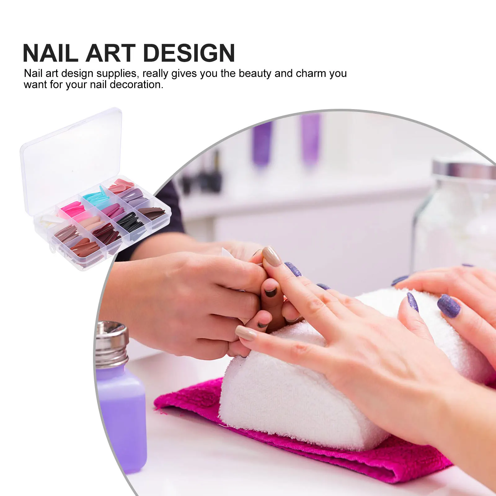 1 doos matte ballet nepnagels Mooi ontwerp Draagbare valse nagelkit voor chique manicure Nail Art-decoratieset