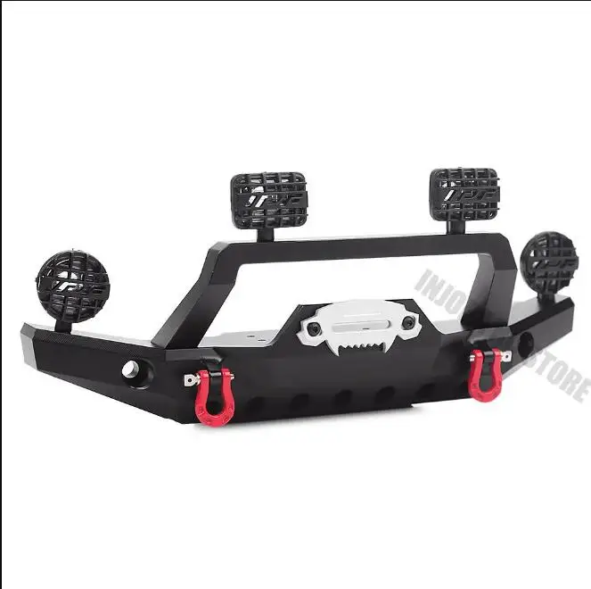 INJORA Metal Front Bumper with Led Light for 1/10 RC Crawler TRX4 Sport 82024-4 Upgrade Parts