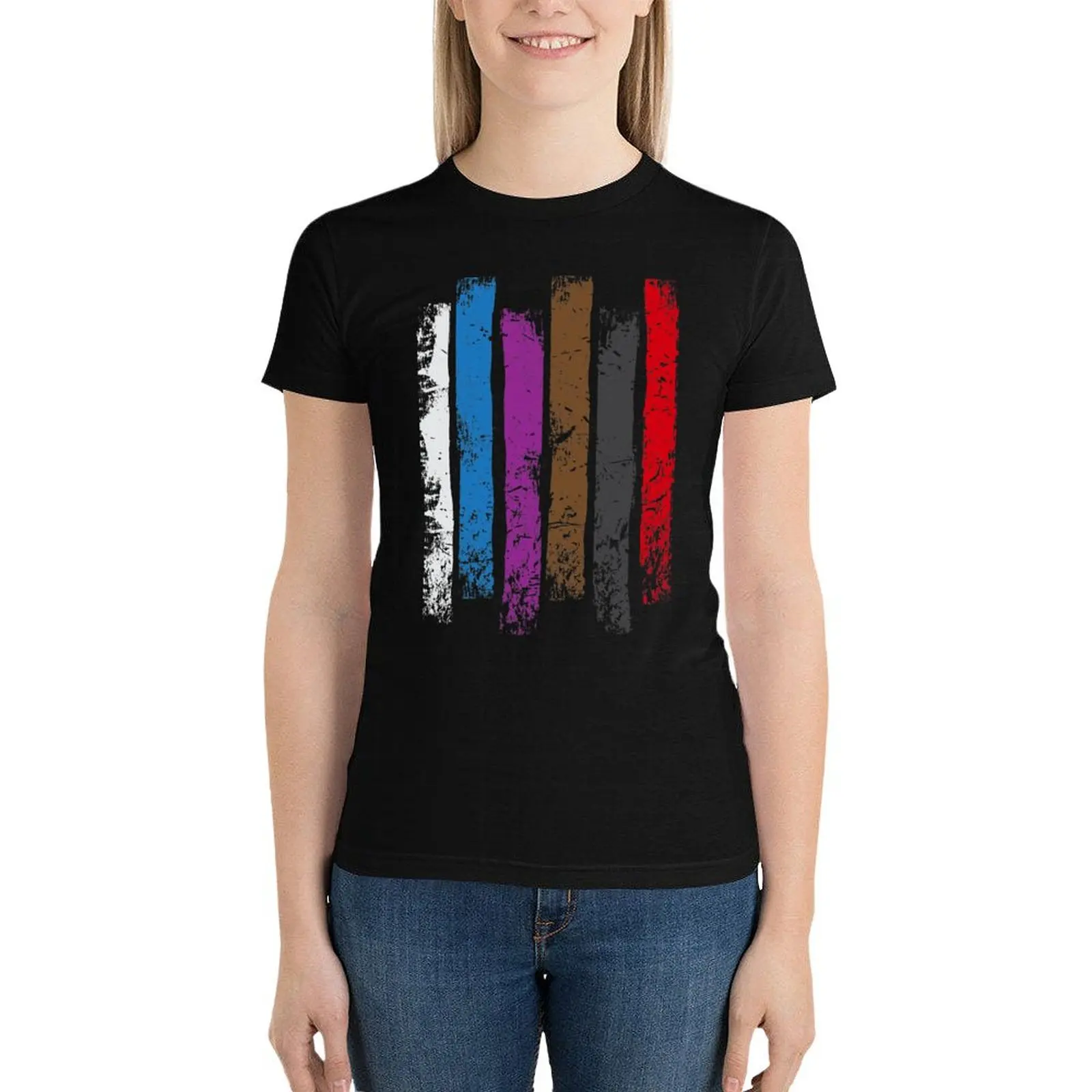 

BJJ Belt Rank Vertical Stripes Shirt for Jiu Jitsu T-Shirt funny anime clothes Aesthetic clothing designer clothes Women luxury