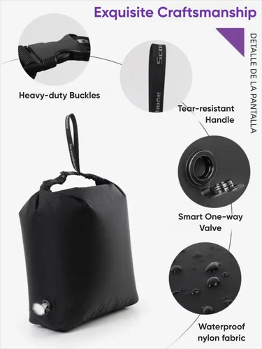 Imagen 2 del producto Bolsa de compresión al vacío para equipaje, bolsa de almacenamiento al vacío reutilizable sin bomba, 70% de ahorro de espacio, impermeable, bolsa de embalaje sellada para ropa de viaje