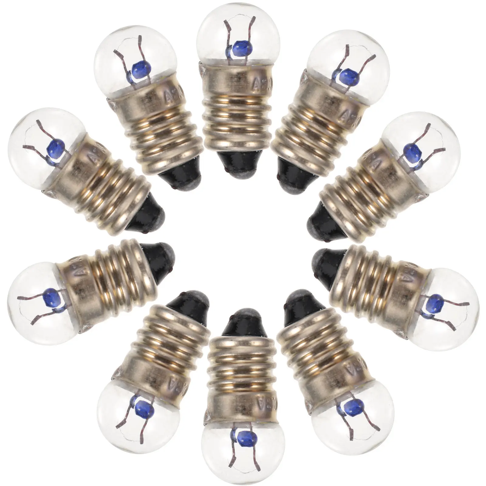 10Pcs Small E10 LED Light Bulb with Cable Line 2.5V 0.3a Miniature Screw Type Lamp for DIY Circuit Science Experiment Teaching