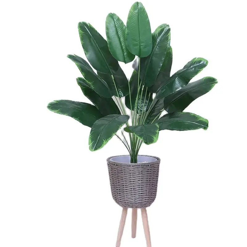 Artificial Green Plants Tropical Plastic Banana Tree Large Indoor And Outdoor Fake Palm Leaf Branches Home House Deco