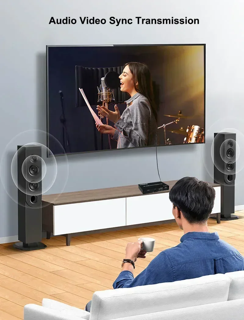 4K 60 هرتز 2x4 HDMI التبديل الفاصل ثلاثية الأبعاد 2 في 4 خارج البصرية 3.5 مللي متر مستخرج الصوت محول الفيديو ل DVD الكمبيوتر المحمول إلى التلفزيون العارض