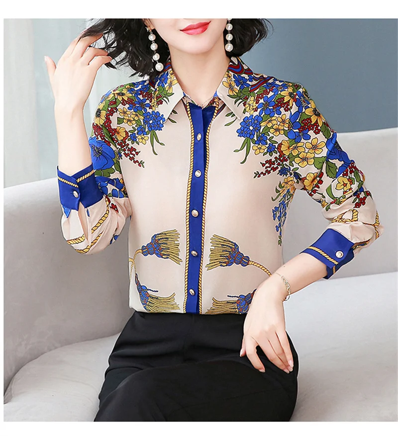 FANIECES Fashion Long Sleeve Chiffon Blouse Office Lady Elegant Blusas Runway Shirt Casual Turn Down Collar Tops Clothes 6190