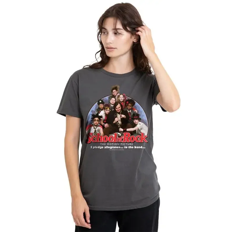 School Of Rock I Pledge Allegiance Ladies T Shirt S 2Xl Charcoal