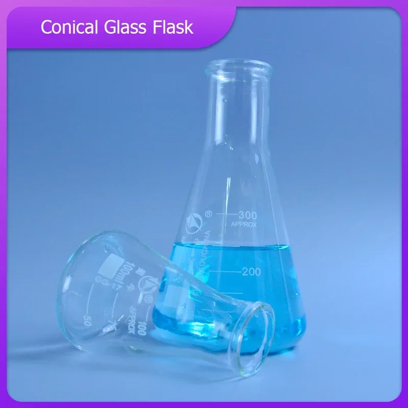 1 PC Conical Glass Flask High Borosilicate Glass Erlenmeyer flask triangular Bottle Lab or Kitchen tools 50ml~200ml e