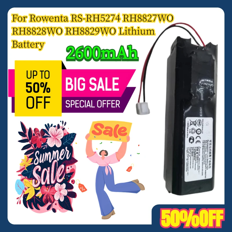 

2600mAh For Rowenta RS-RH5274 RH8827WO RH8828WO RH8829WO Lithium Battery