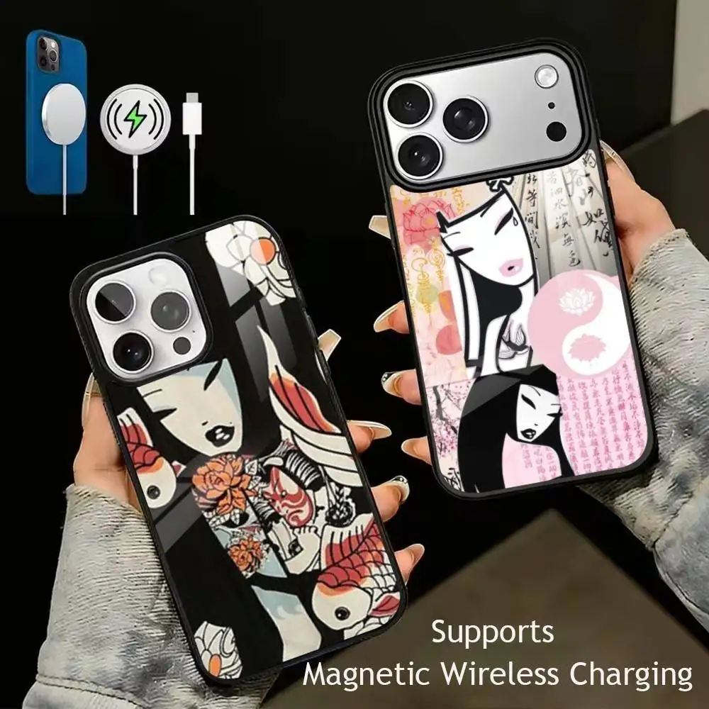 

R-Retro Cute Vibe T-Tokidoki Art Phone Case For iPhone17,16,15,14,13,12,11 Plus,Pro Supports Magnetic Wireless Charging