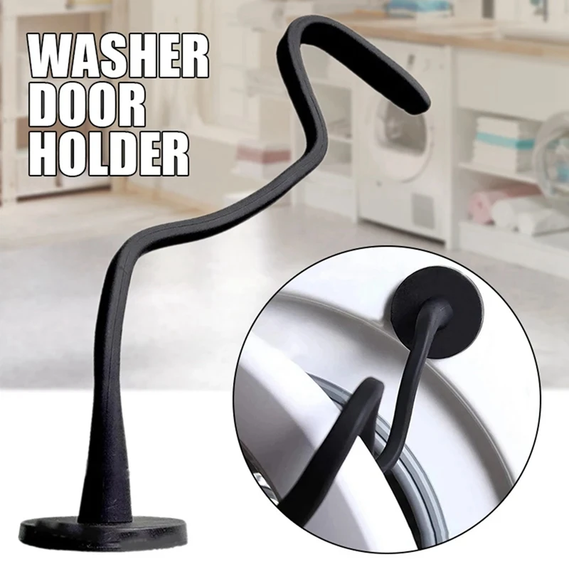 Front Load Washer Door Prop,Flexible Washer And Dryer Door Support Keep Washer Dryer Door Open To Keep Dry - Black