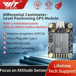 WITMOTION Module GPS-RTK GNSS UM982 différentiel de haute précision au centimètre positionnement relatif ZED-F9P orientation UM960