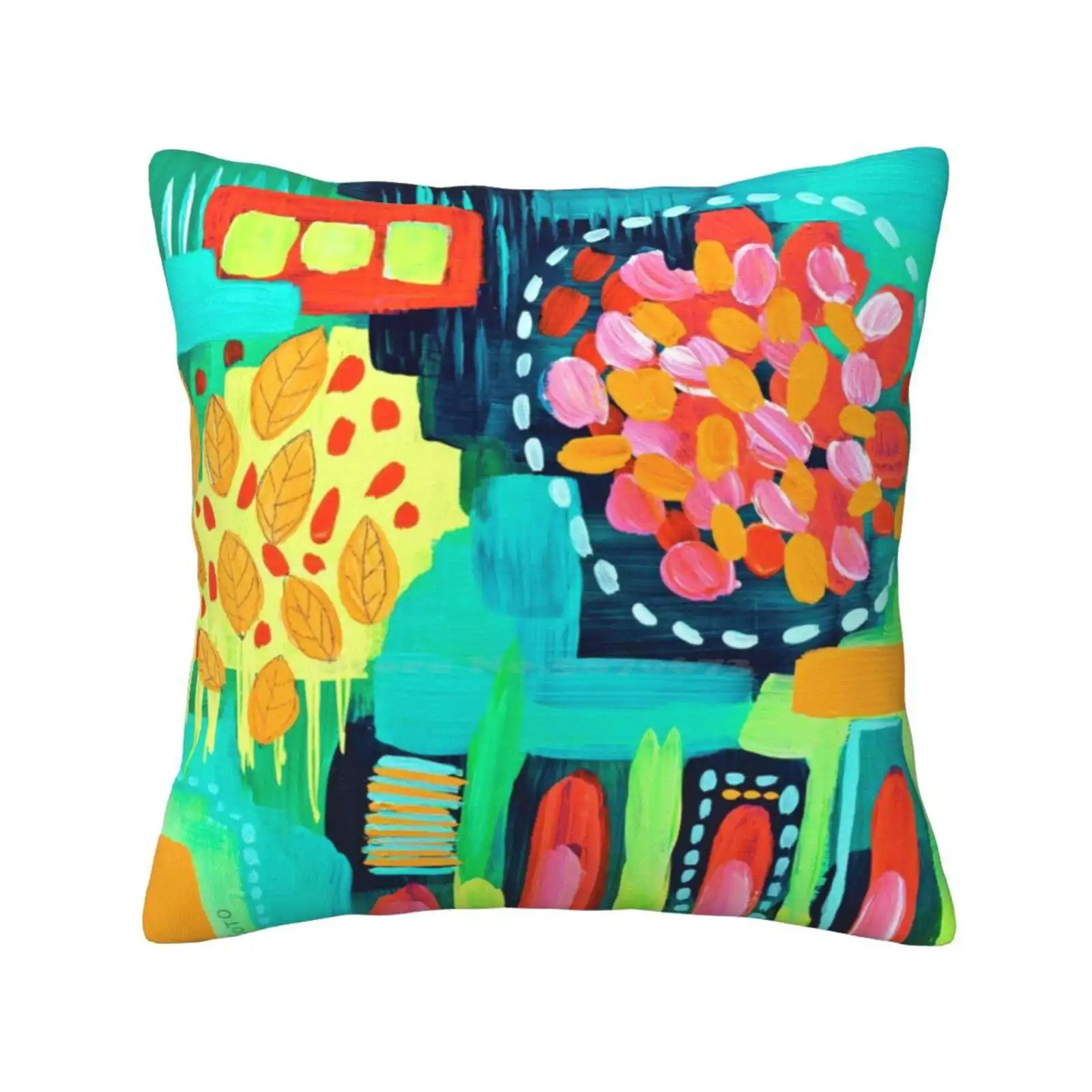 Aerial Abstract Iii Home Sofa Car Waist Throw Pillowcase Abstract Art Acrylic Painting Colorful Vibrant Colors