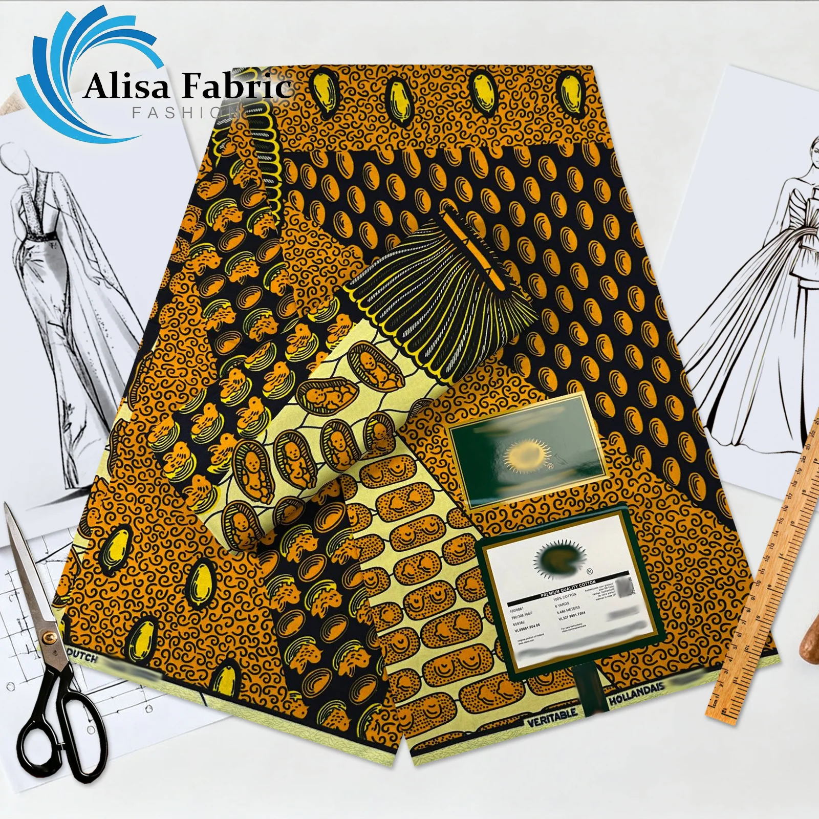 

2025 высококачественная 100% хлопок, голландская африканская ткань, восковая рождественская восковая ткань Анкара, оптовая продажа модных платьев