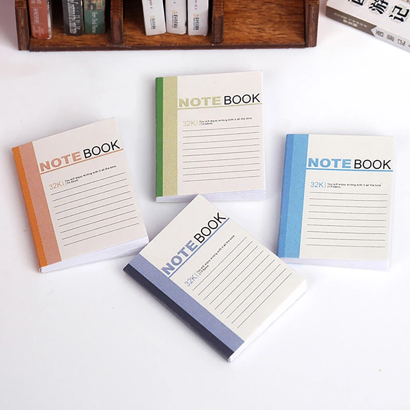 Hot 4Pcs 1/12 Dollhouse Mini Notebook Exercise Book Model Dollhouse Study Decoration Dolls House School Stationery Accessories
