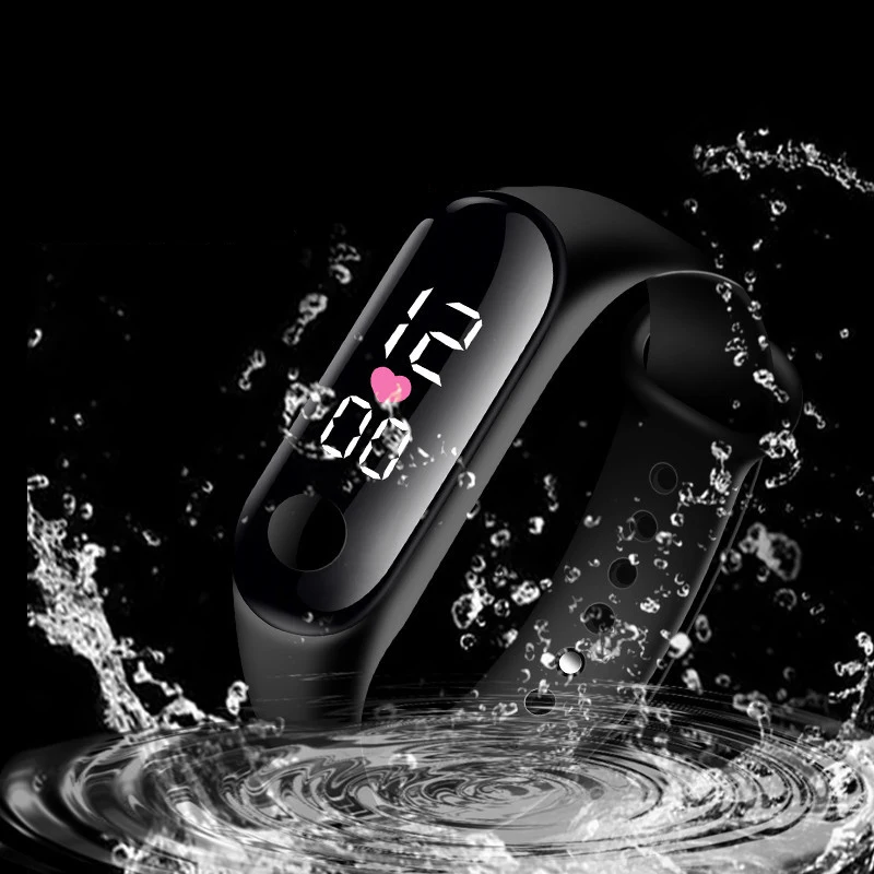 Reloj deportivo con correa de silicona para niños y adolescentes, pulsera Digital resistente al agua, Led, luminoso, a la moda, regalo, nuevo