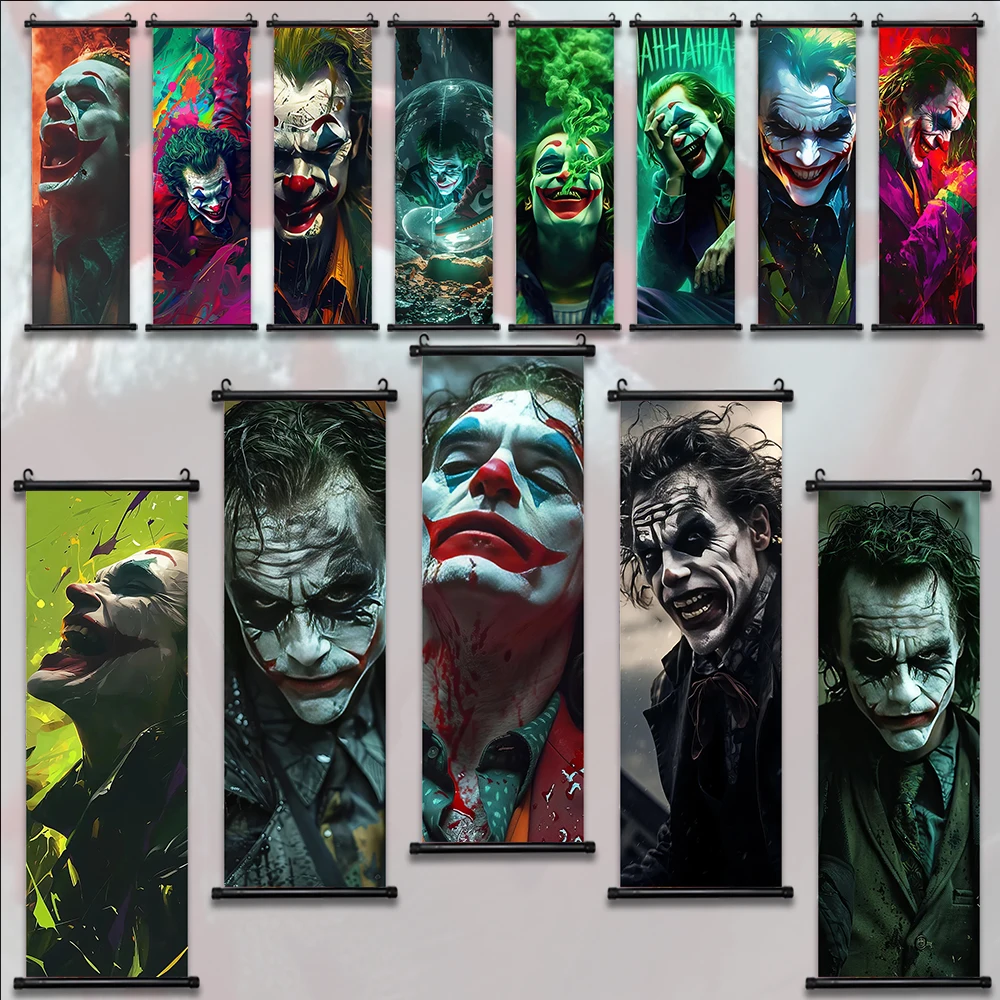 DC Joker Home Decor Hanging Scroll Poster Canvas Wall Modern Decorative Painting Artwork Wall Living Bedroom Wallpaper Kid Gift