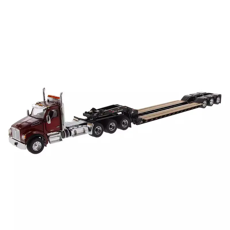 

Литая под давлением модель, масштаб 1:50, Kenworth T880, тракторный прицеп, американский стиль, низкая доска, грузовик, модель из сплава DM 71061