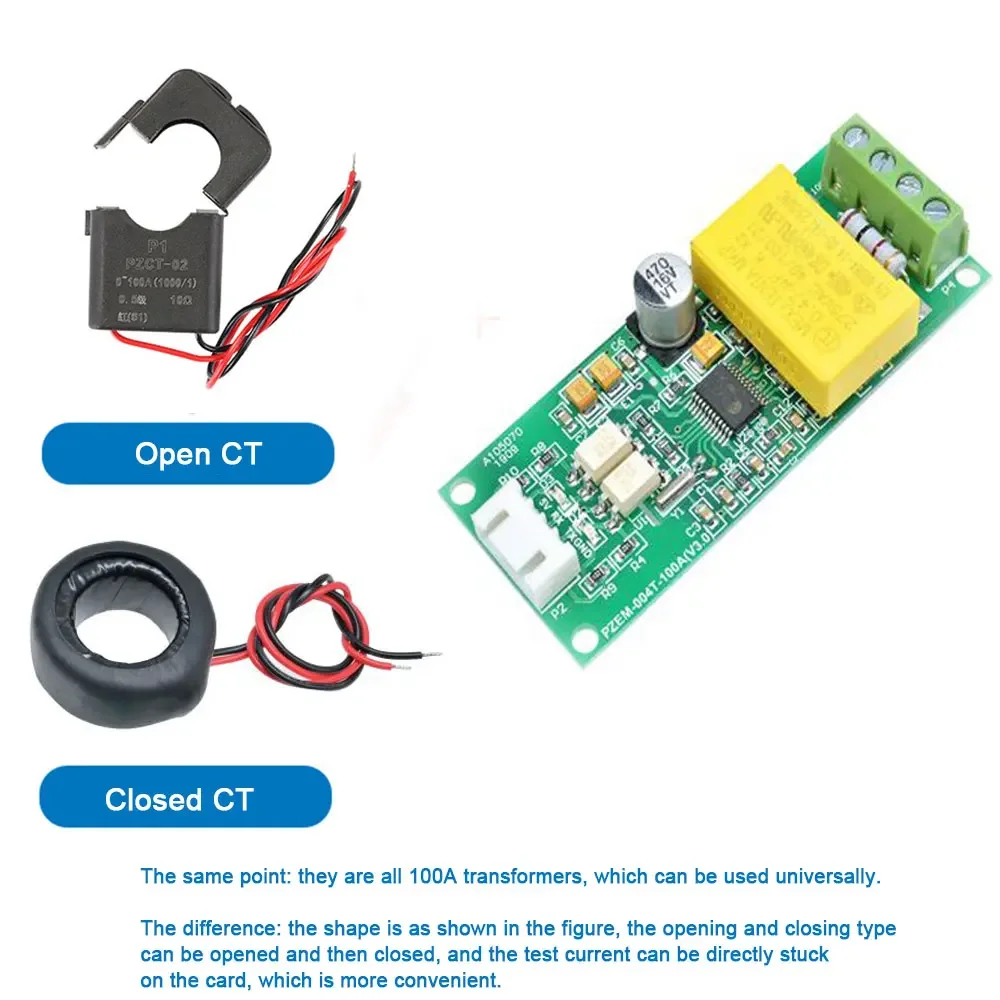 AC Digital Multifunction Meter Watt Power Volt Amp TTL Current Test Module PZEM-004T With Coil 0-100A 80-260V AC For Arduino