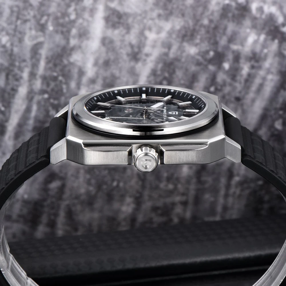 Hot Top PAGANI DESIGN brand sapphire Sports Machinery Automatic Watch Rubber waterproof luminous fashion gift Watches For Men