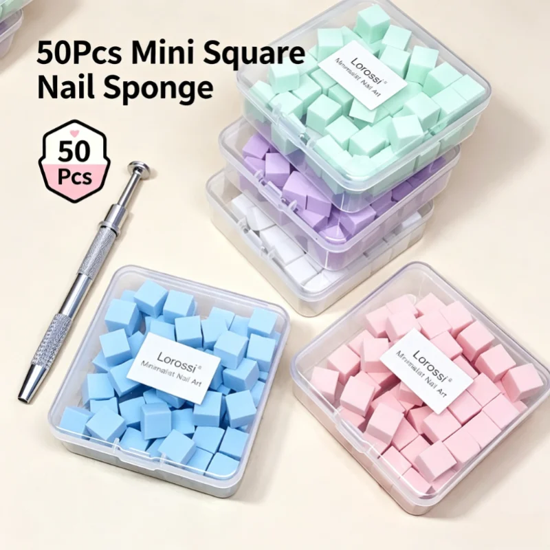 50Pcs Nail Art Sponge Set With Grabbing Pen Manicure Creative Gripper Tool Accessory For Sponge Transfer DIY Design