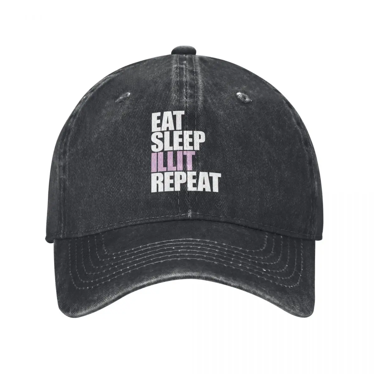 Washed Men's Baseball Cap Eat Sleep Repeat Trucker Snapback Caps Dad Hat ILLIT Kpop Golf Hats