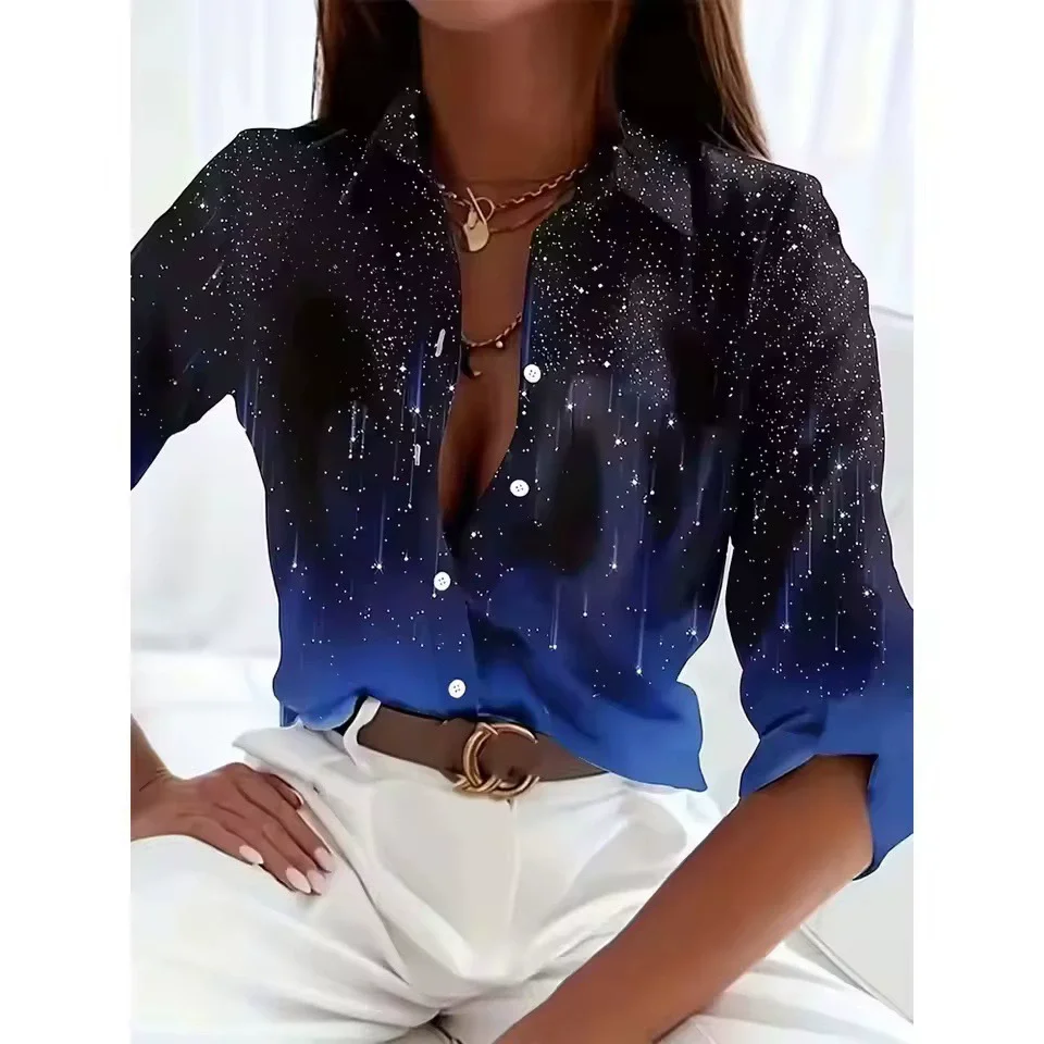 

Модные женские рубашки с узором тай-дай, всесезонная уличная одежда с длинными рукавами и 3d принтом, женская блузка 3XL, повседневная рубашка больших размеров