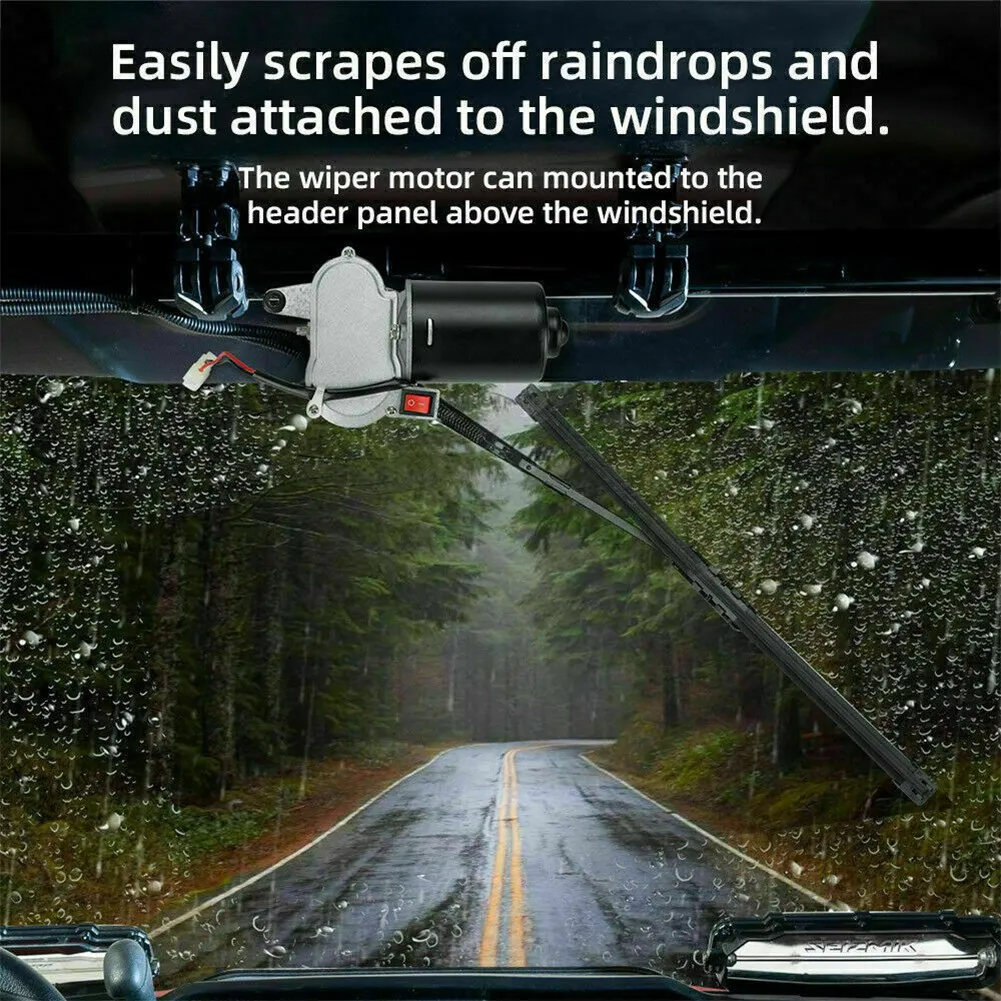 

12V Electric Motor UTV Windshield Wiper With Windshield Washer Pump Kit For UTV Polaris-Ranger RZR 570 800 900 1000