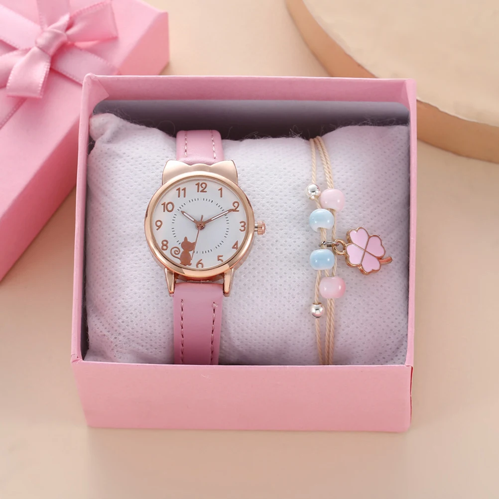 

Cat Dial Watch Wrist Watches for Woman Bracelet Car Jewelry Alloy Female Toddler