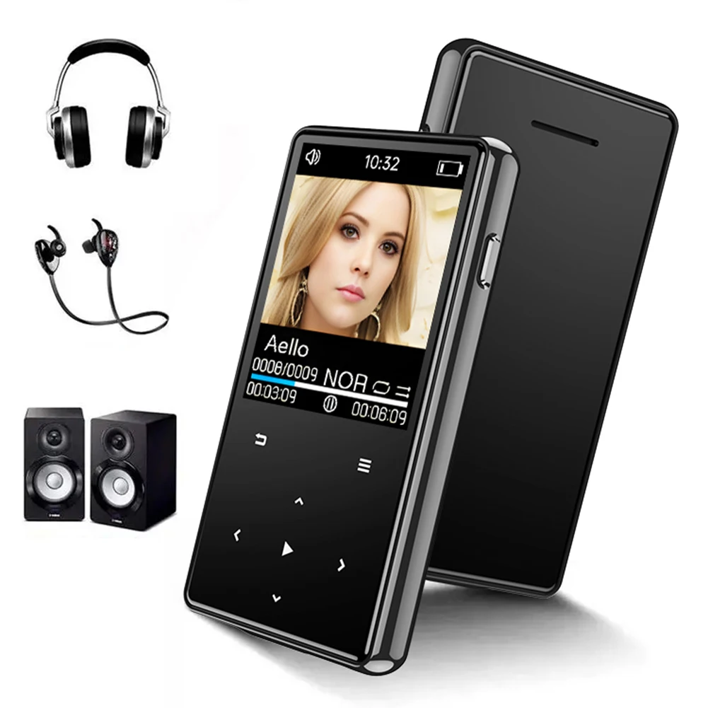 8/16/32GB MP3 MP4 Player Lossless Music Player Bluetooth-Compatible5.0 HiFi Music Player Built-in HD Speaker FM Radio Recording