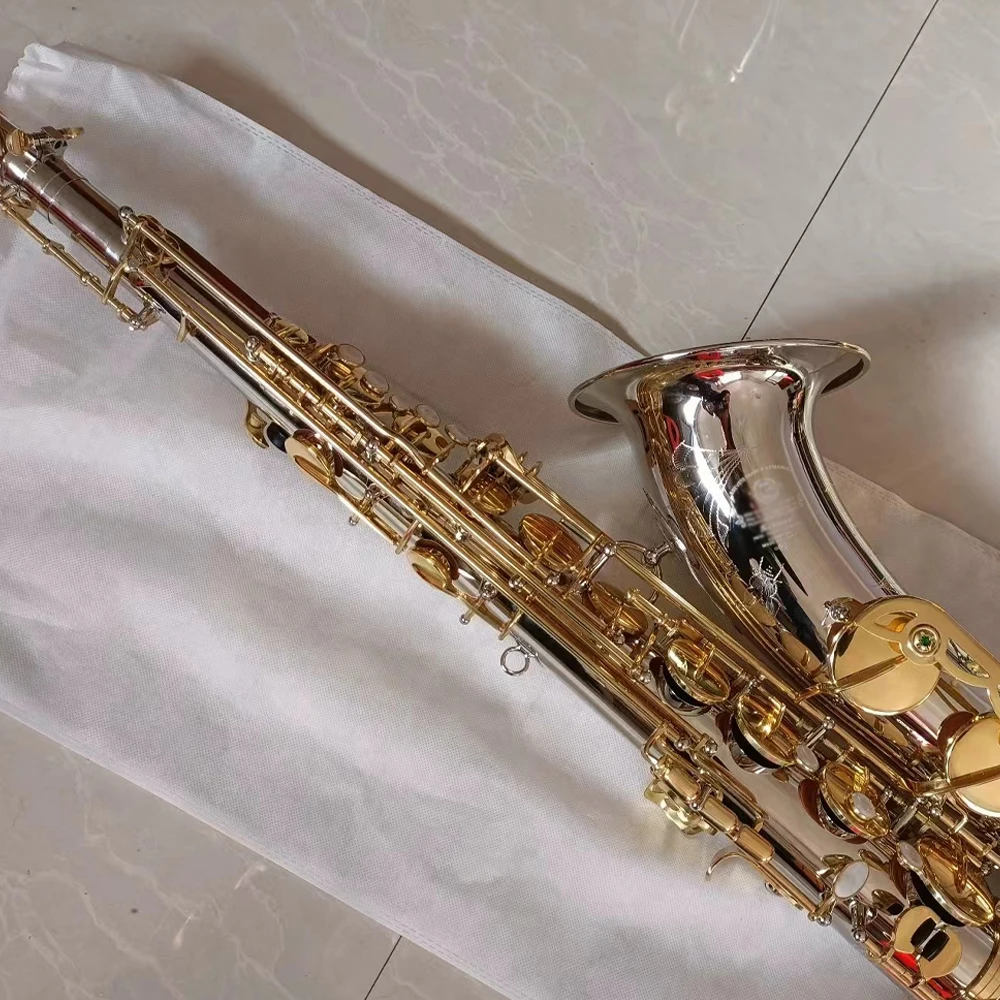 Classic Mark VI Tenor Saxophone in B flat key nickel plated silver gold keys Bb Sax Tenor Jazz Instrument with accessory case