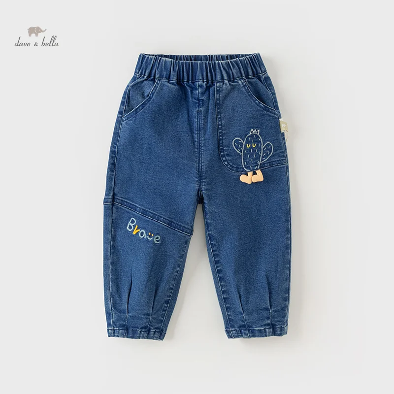 

Dave Bella Kids Clothes Spring Boys Blue Jeans Casual Solid Color Trousers Children Boy Jeans Baby Soft Denim Pants DB1248101