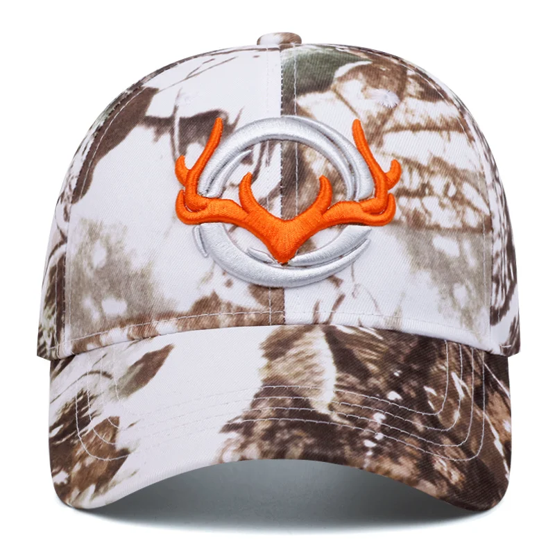 New Spring Baseball Cap Men Fashion Antler Embroidery Mens Snapback Trucker Tactical Hats Outdoor Fishing Cotton Golf Cap Male