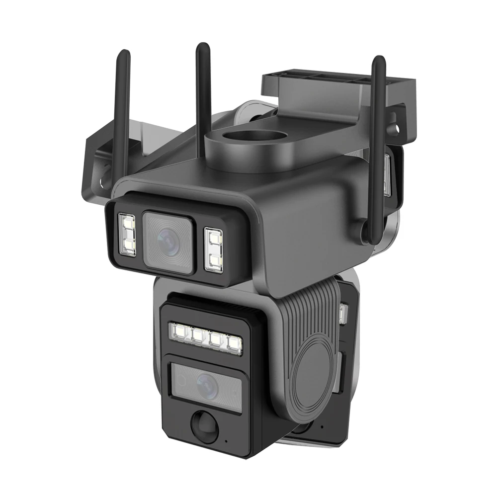 كاميرا واي فاي 8 ميجابكسل تعمل بالطاقة الشمسية، لاسلكية للأمن الخارجي عالي الدقة PIR، كشف الإنسان، كاميرات مراقبة فيديو CCTV بعدسة مزدوجة #4