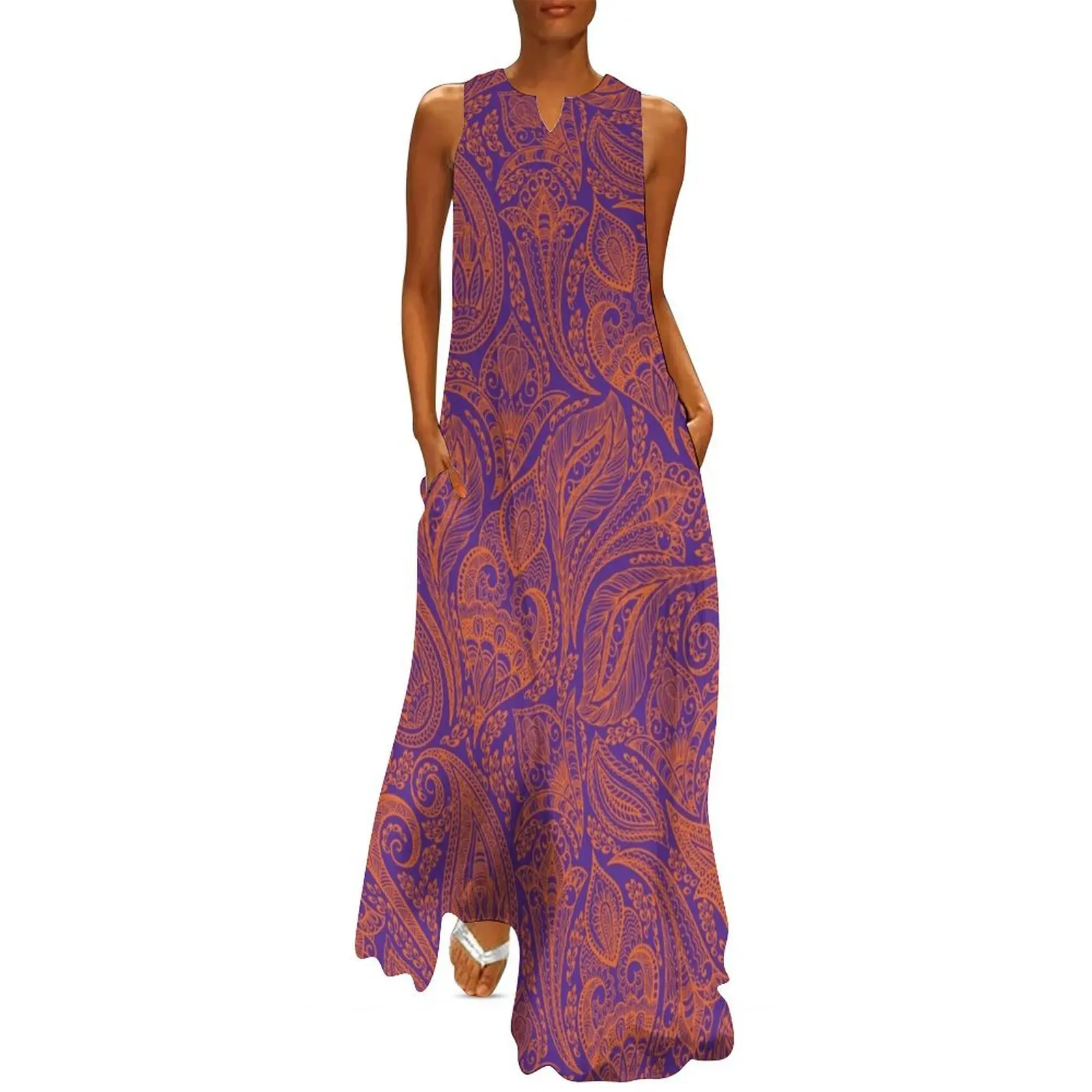 

SC Clem - Indian Paisley Long Dress dresses ladies 2025 summer summer dress womens 2025 Dress