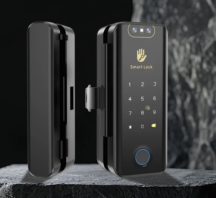 Sinovo 3D Face Recognition Smart Glass Door Lock with Biometric Fingerprint and Remote Control for Office