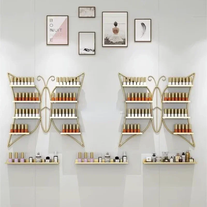 

Iron Wall Hanging Nail Shop Storage System Nail Polish Glue Shelves Wall Decoration Large Capacity Nail Polish Display Shelf