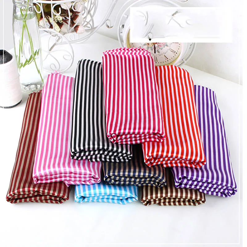 Printed Satin Fabric By The Meter for Wedding Decorate Gift Box Sewing Striped Fashion Classic Thin Drape Luster Soft Cloth Blue
