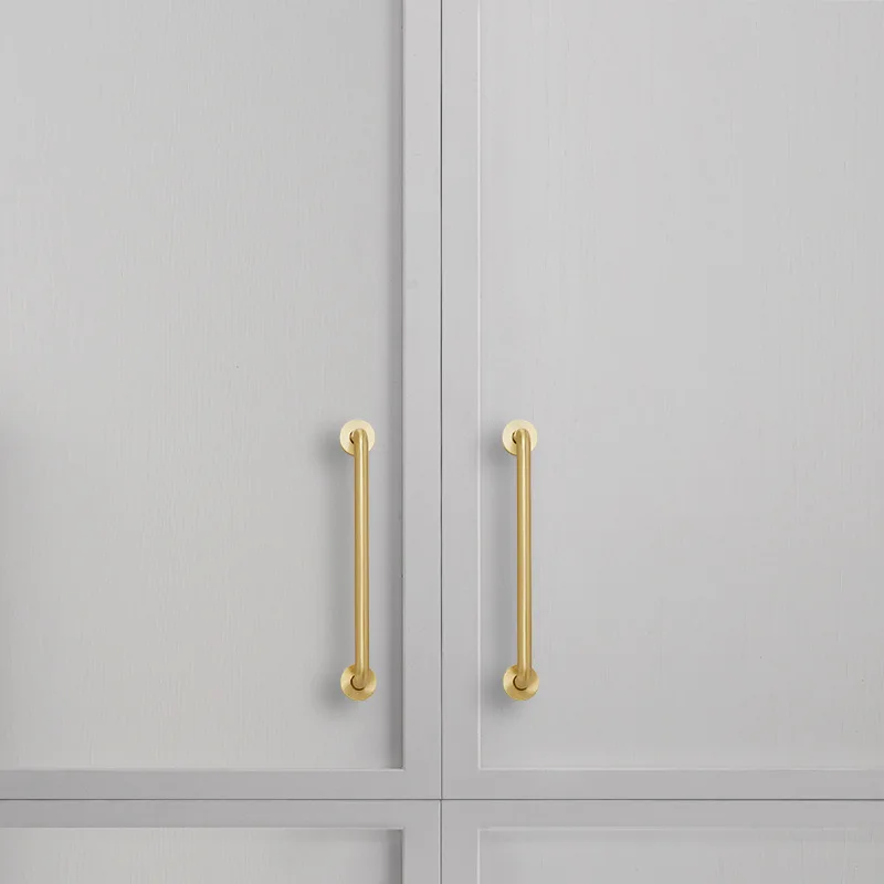 Modern Solid Brass U Shaped Cabinet Handles Furniture Pulls Door Knobs for Kitchen Wardrobe Drawer Dresser 96-320mm Knobs Pulls